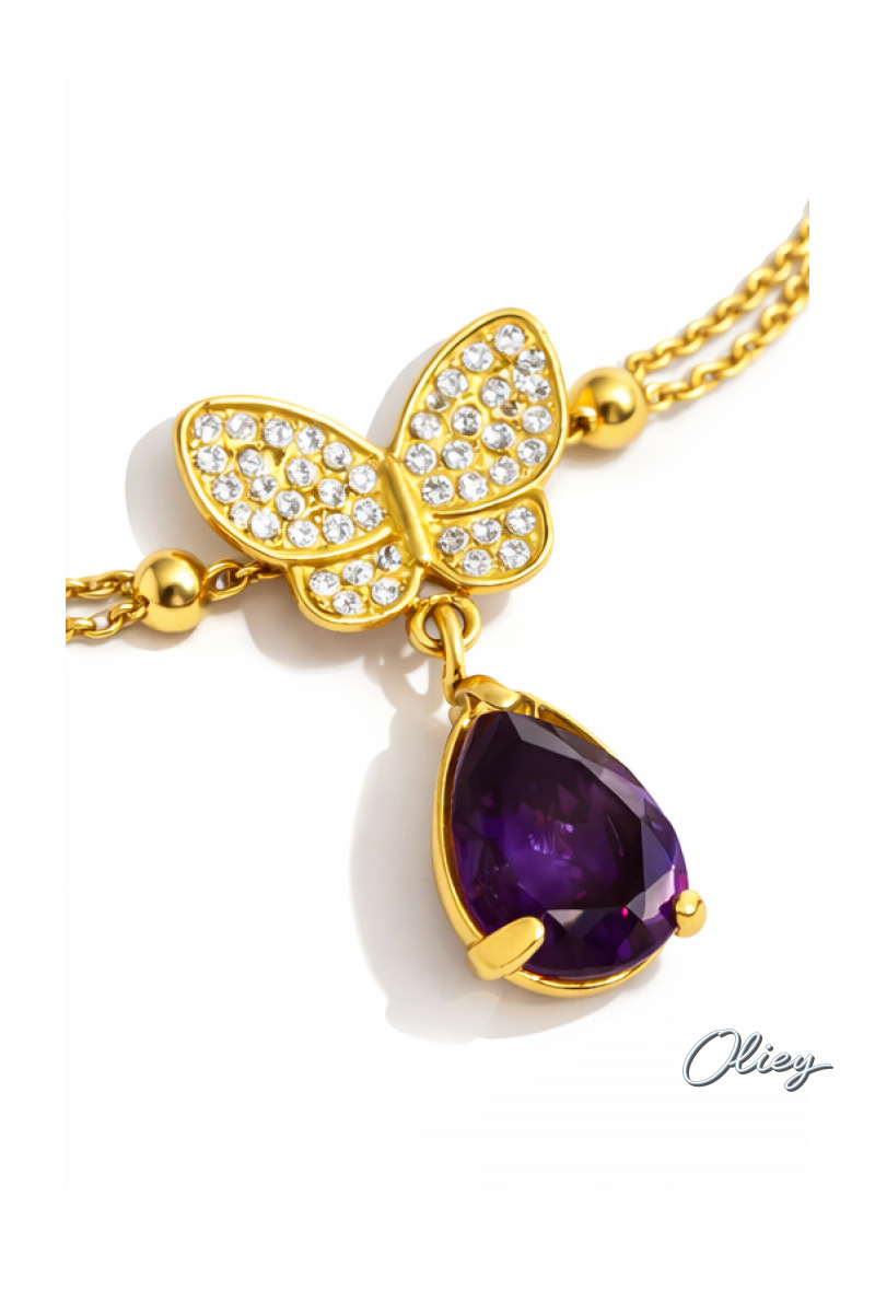 Exquisite Luxury Purple Zircon Crystal Earrings