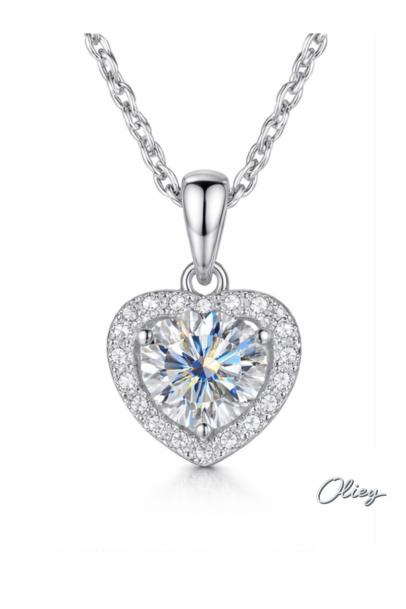 Moissanite Heart Necklace