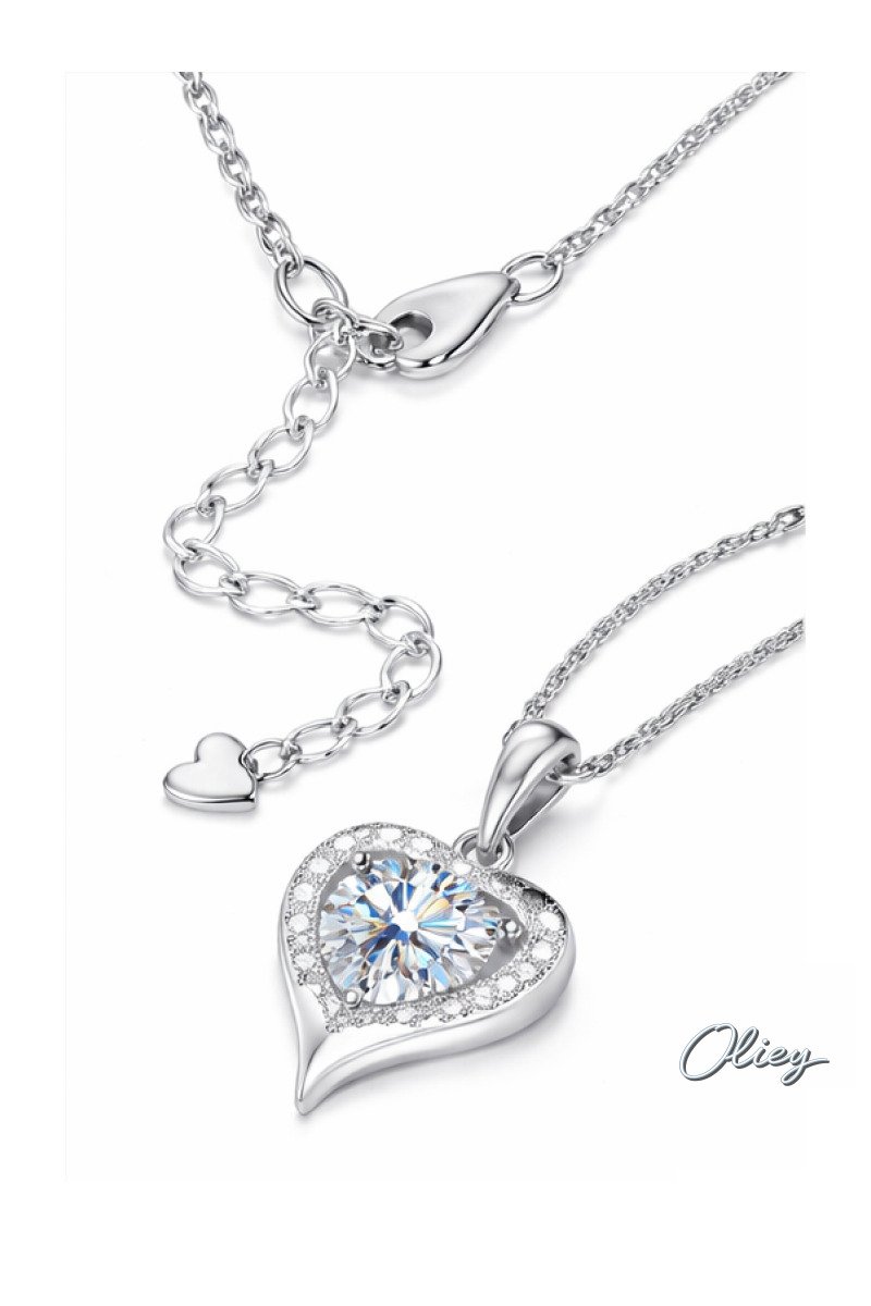 Moissanite Heart Necklace